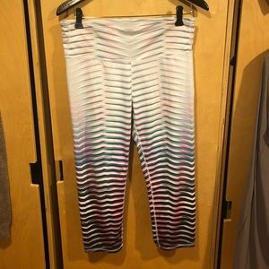 Athleta size L multi-color stripe leggings